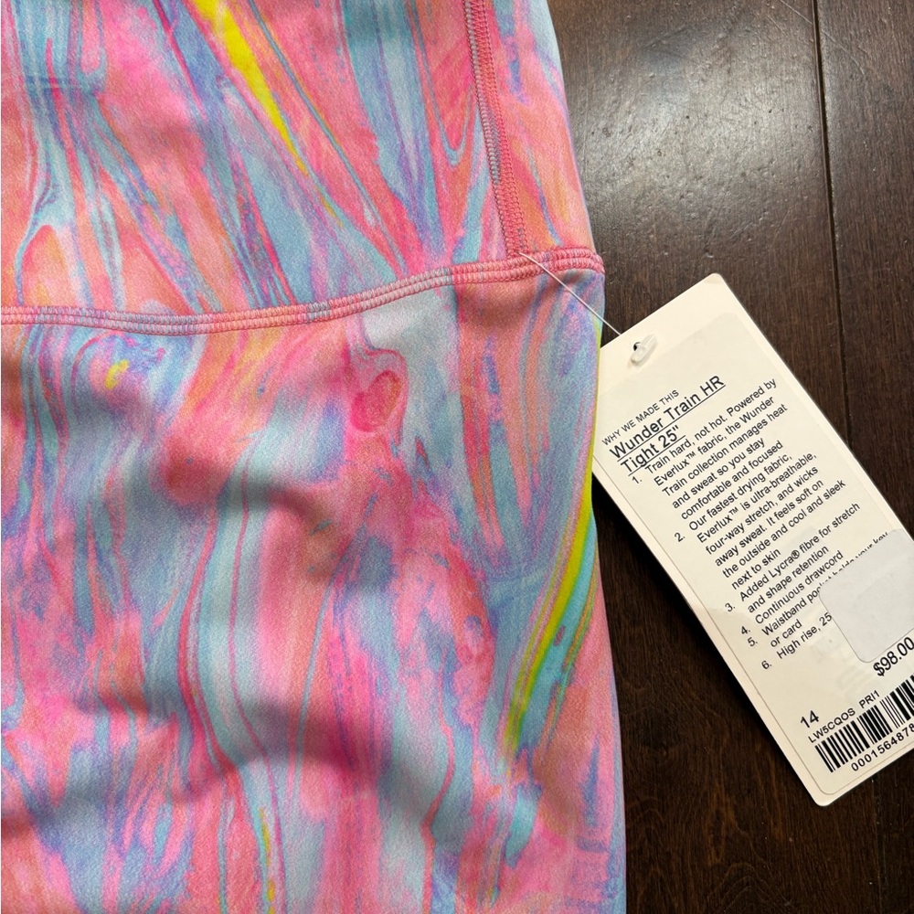 Lululemon rainbow wunder train tights leggings - Picture 2 of 2